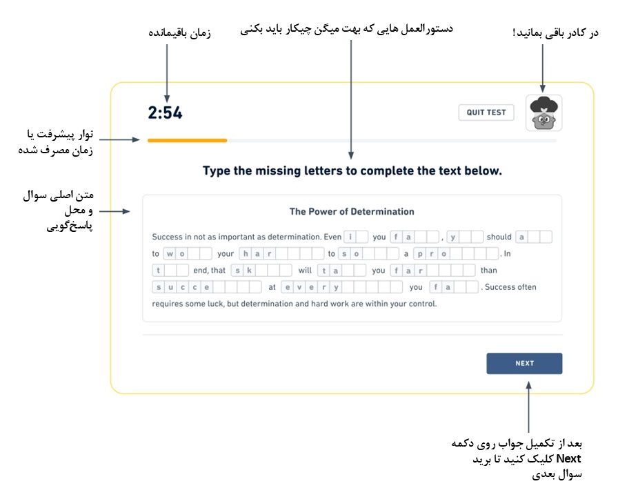 اجزای سوال در آزمون دولینگو