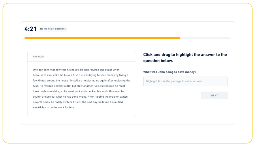 رابط کاربری سوال Highlight the Answer در آزمون دولینگو